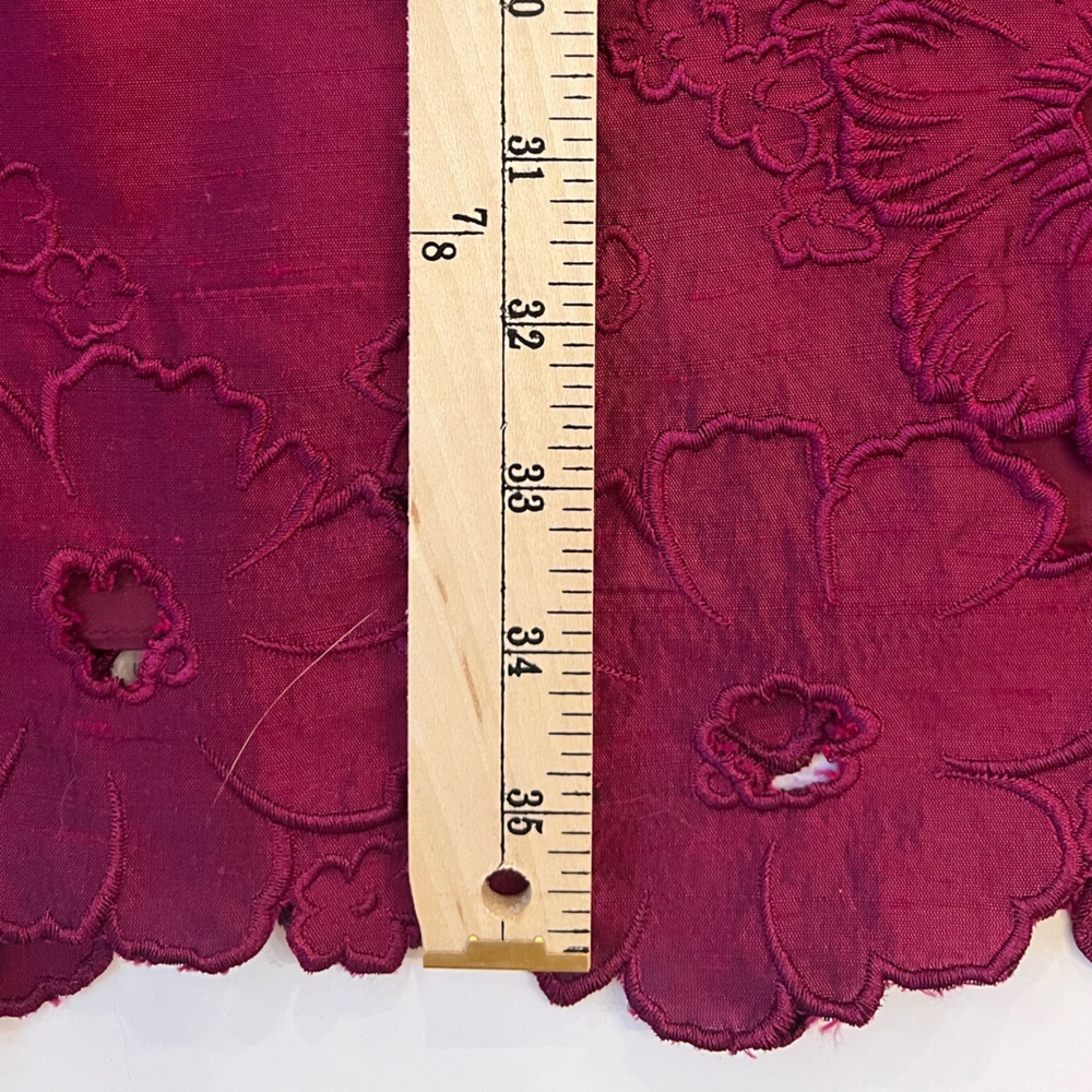 Adrianna Papell Burgundy Sleeveless V-neck Silk Cocktail Dress Size 10 - Picture 11 of 11